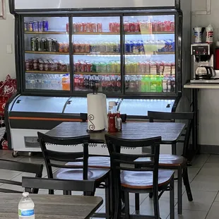 tables and chairs in a restaurant