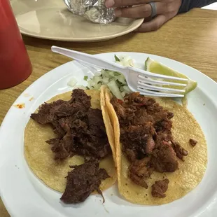 Barbacoa/al pastor tacos