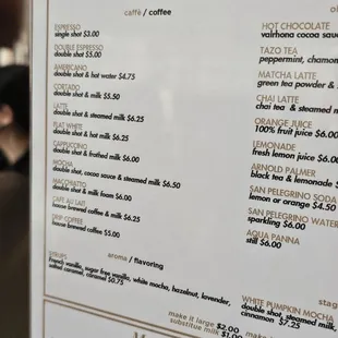 menu