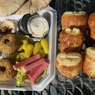 Falafel Plate with rice &amp; on Cheese Beorek