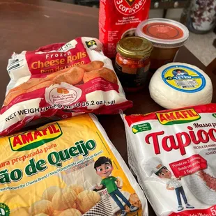 a variety of ingredients on a table