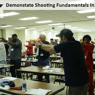Concealed carry training, we start with dummy guns in the classroom. Then one-on-one pistol instruction on the range.
