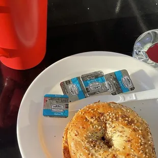 Bagel and cappuccino