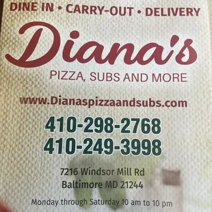 Website and telephone number