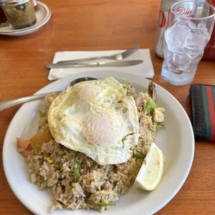 Shrimp Fried Rice with 2 eggs on top