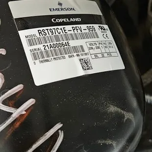 Replacement of new compressor motor on walk-in refrigerator.