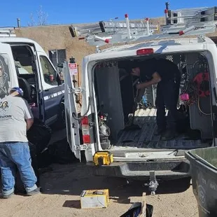 Just the guys cleaning up