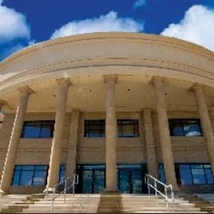 the front of the building