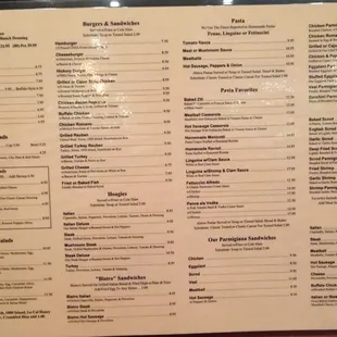 sushi and sashimi, menu