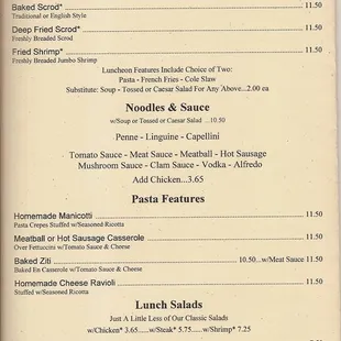 menu