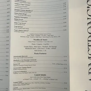 Lunch Menu 2024