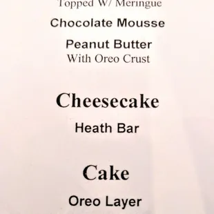Desserts