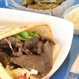 Gyro w 16. Grape Leaves