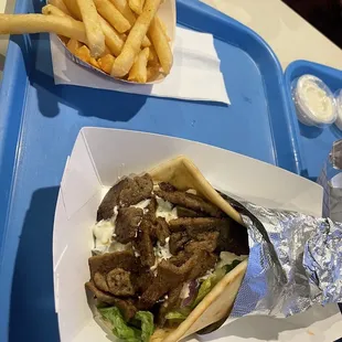 Lamb gyro &amp; fries