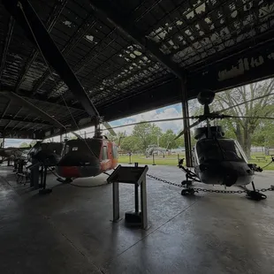 Outdoor helicopter/plane exhibit.