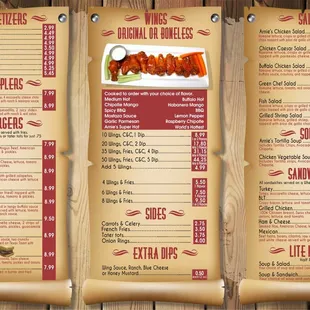 menu and prices