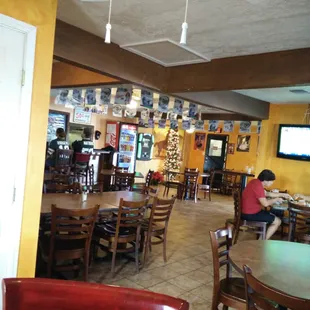 The view from the corner table.