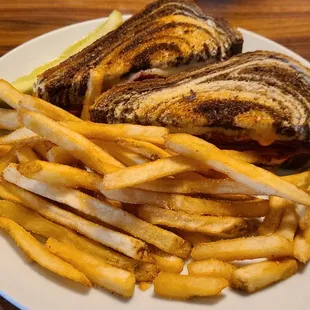 Reuben was excellent and served with fries