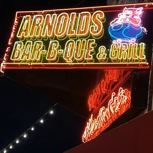 Neon sign out front.