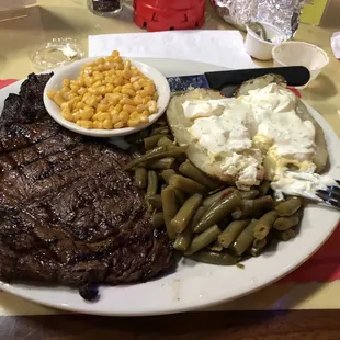 Ribeye steak dinner
