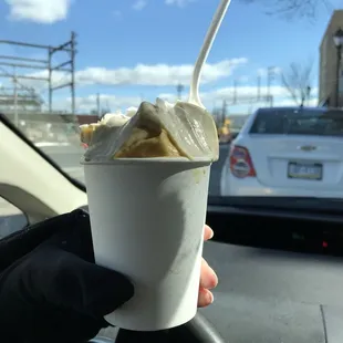 Banana Whip with mango and coconut. So sorry I had licked it before taking the photo. I could not help myself. Yum!