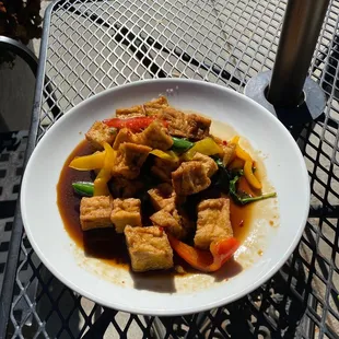 Fried tofu with kapow