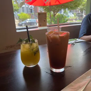 Pineapple mint and Thai ice tea