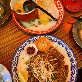 Pad Thai w/ pork belly &amp; Yellow curry (chicken)  recommend both!