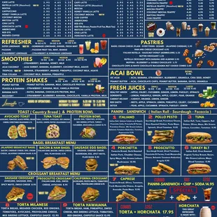 the menu for limoncello