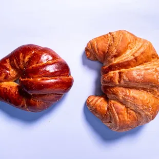 Butter croissant and our danish crescent