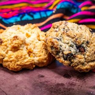 Blueberry and peach scones
