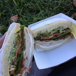 3. Cream Cheese, Avocado, Cucumber, Mayo, Sprouts, and Tomato