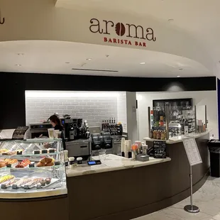 Walking up to Aroma Barista Bar.