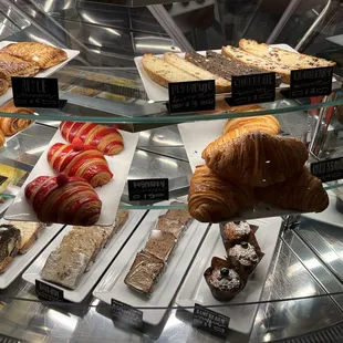 Showcase of croissants.