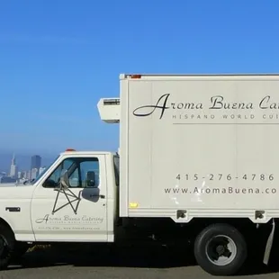 The Aroma Buena Catering Box Truck.  There are vans, too.