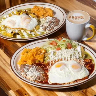 Chilaquiles and Mixtecas Enchiladas