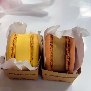 Mango &amp; coffee flavor macron ice cream