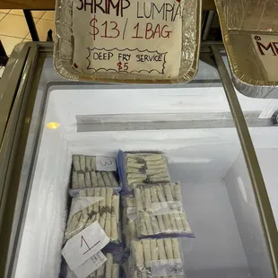Frozen Lumpia for purchase to take home