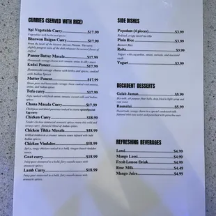 Menu on day 1, work in progress