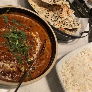 Dinner Dal Bukhara and Dinner Garlic Naan