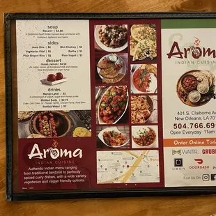 Menu front