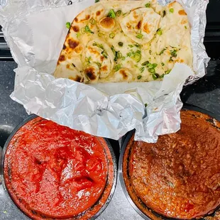 Lamb Vindaloo, Lamb Kolhapuri &amp; Chili Naan