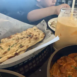 Best garlic naan EVER and amazing mango lassi
