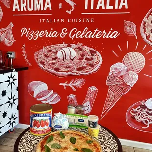 Pizza margherita, fresh mozzarella imported from italy