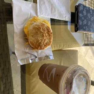 Sausage Cheddar Biscuit, S'More Fantasy Latte