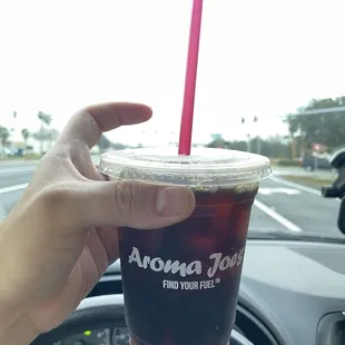16 oz iced black coffee