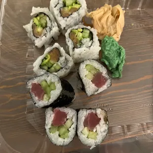 Alaskan Roll* and Tuna Roll*