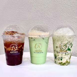 Tamarind Pineapple (Rate: 2.5/5), Pandan Milk Tea (4/5), Smashed Avocado (5/5)