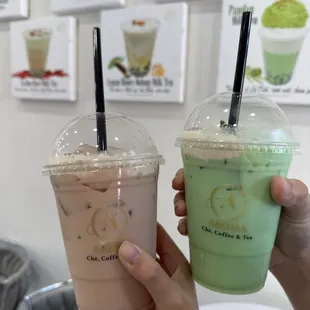Lychee Rose and Pandan Milk Tea
