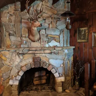 Dinner near fire place